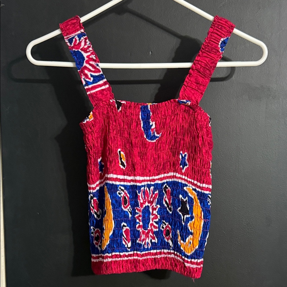 Hawaiian Original by Basix Shirred Free Size Celestial Rayon Tank